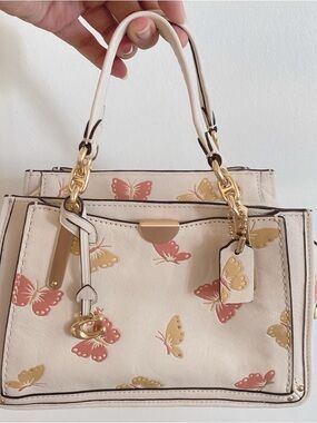 Coach Dreamer 21 Handbag with Pink & Gold Butterfly Print